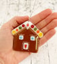 Fused Glass Gingerbread House - Handmade Glass Christmas Decoration - Image 3