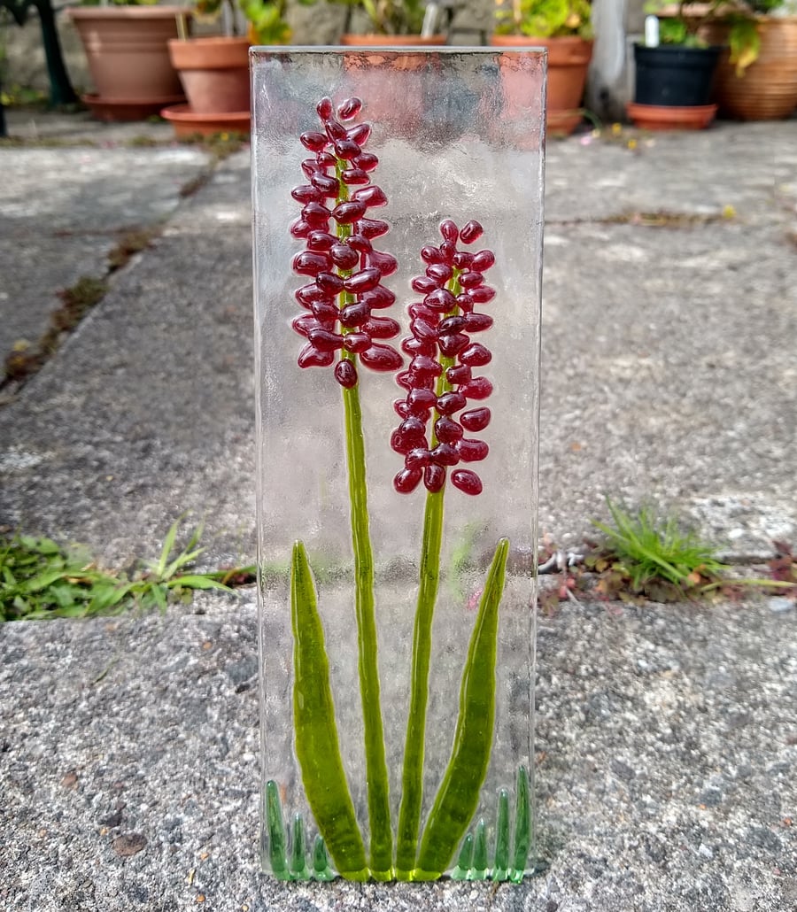 Seconds and Samples sale: Marsh Orchid fused glass stand