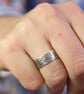 Silver Rune Ring Band With Gold Rivet - Image 10
