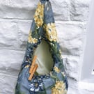 Blue Floral Peg Bag, Wigwam Cotton Storage Bag for Pegs, made in Yorkshire