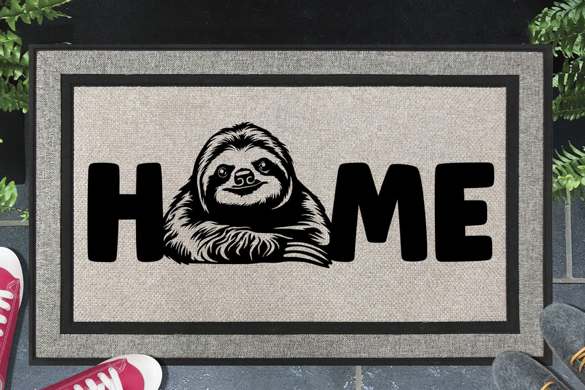 Sloth Home Door Mat No.1 - Sloth Welcome Mat - All Weather 
