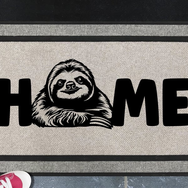 Sloth Home Door Mat No.1 - Sloth Welcome Mat - All Weather 