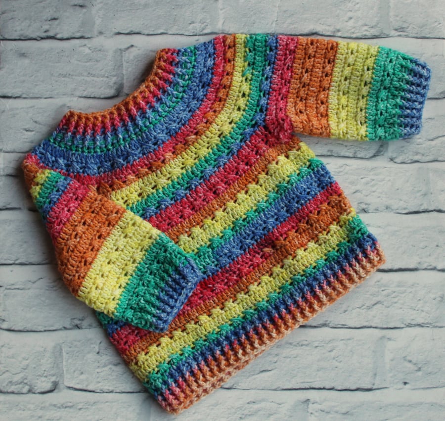 Rainbow Baby Sweater - Baby Jumper - 6-12 Months Baby - Unisex Baby Jumper