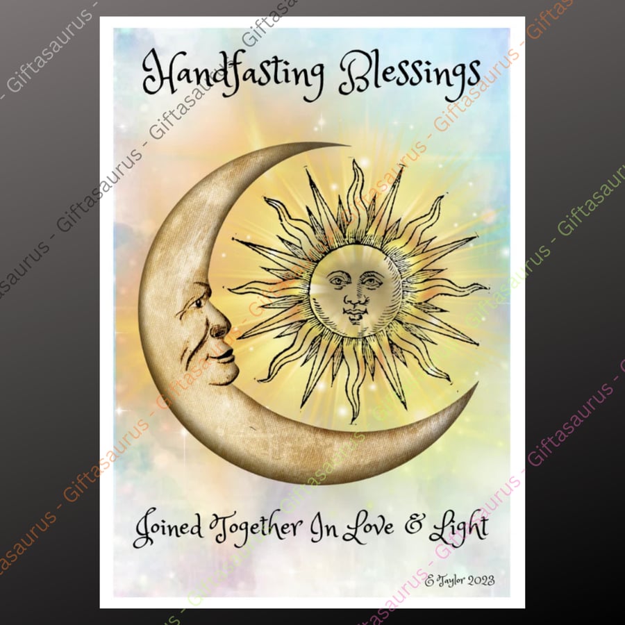 Personalised Handfasting Card Plantable Seeded Option Pagan Wiccan Wedding