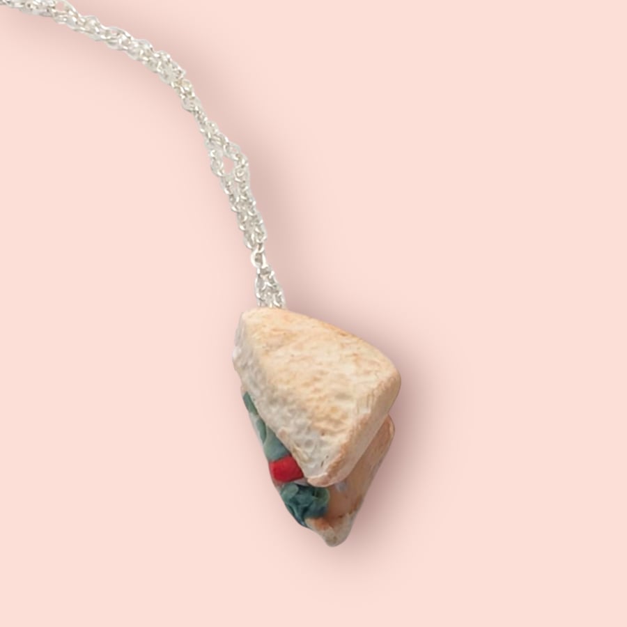 Sandwich Necklace BLT Miniature Food Pendant Gift For Her Cute Quirky Jewellery
