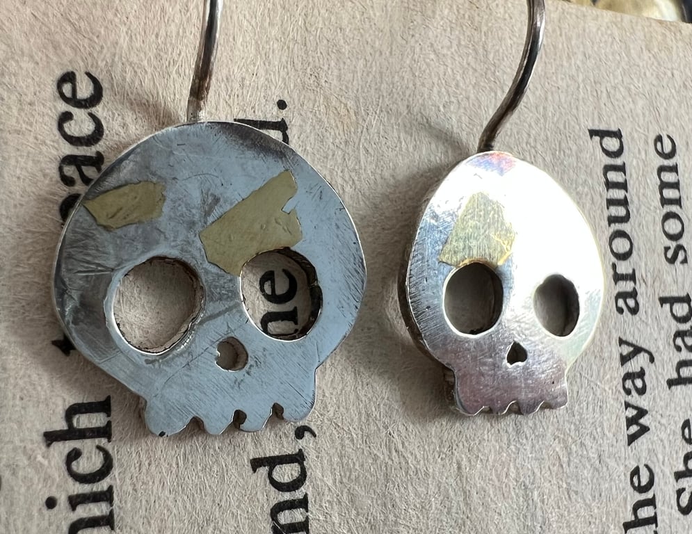 Sterling silver skull earrings - for Halloween or for every day wear