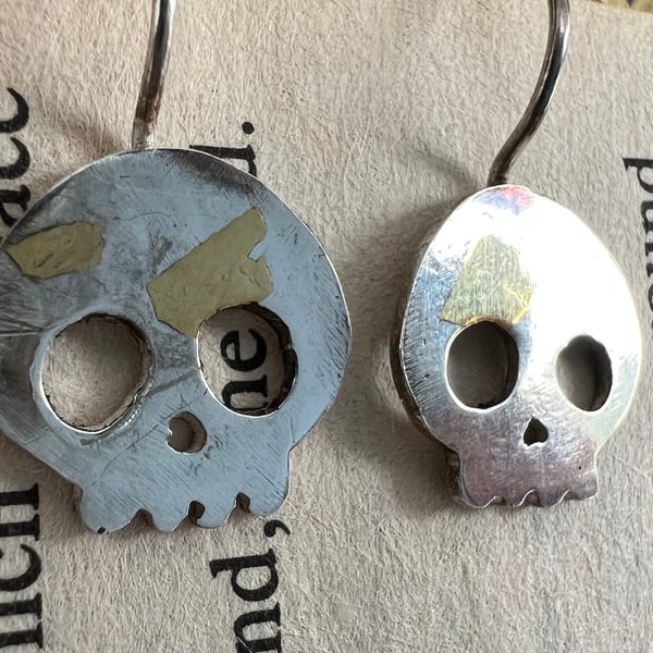 Sterling silver skull earrings - for Halloween or for every day wear