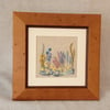 SOLD Commission Embroidery Spring Garden, embroidered picture Blue & Yellows