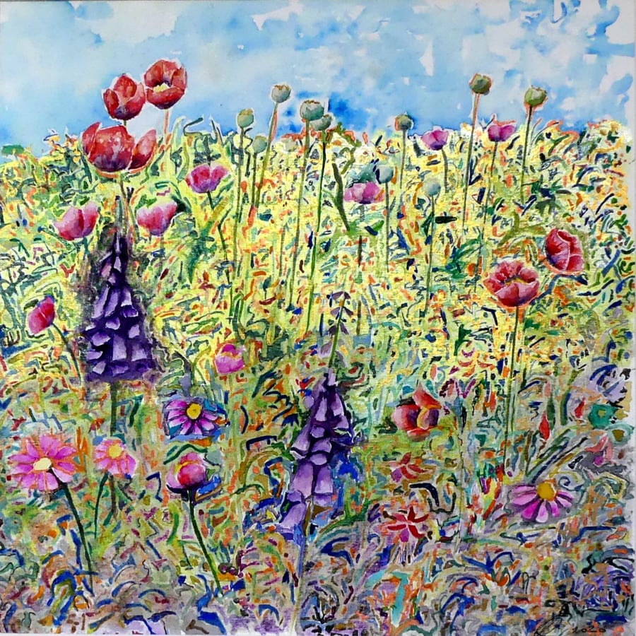 Original Wildflowers Watercolour