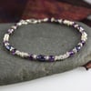  silver amethyst and black pearl Midnight Bracelet