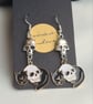 Cat and Skull Charm Earrings - Mixed Metals  - Image 1