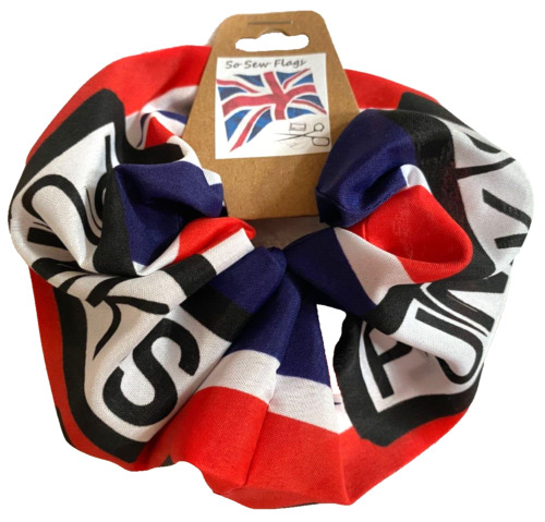 Punks Not Dead Union Jack Flag Hair Scrunchie Scrunchies Accessory Ties Elastic