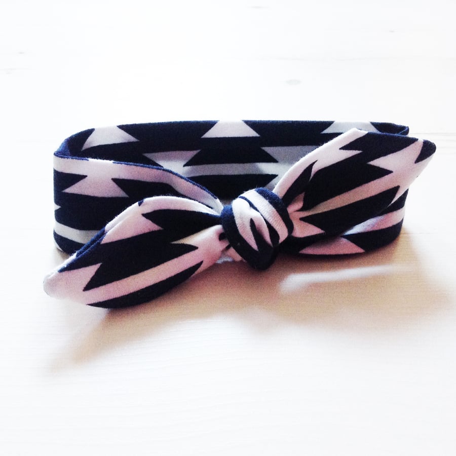 Baby Knotted Headband in Art Gallery TOMAHAWK STRIPE - Eco Baby Gift Idea 