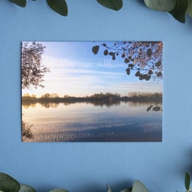 Reflection, the Lea Valley - Landscape Greetings Card & Envelope