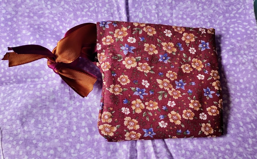 Burgundy Floral Gift Pouch