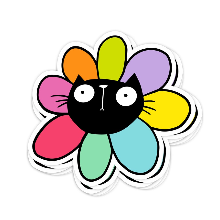 flower cat sticker