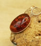 Amber pendant necklace. Sterling silver Reiki jewelry uk. 25x18mm necklace - Image 5