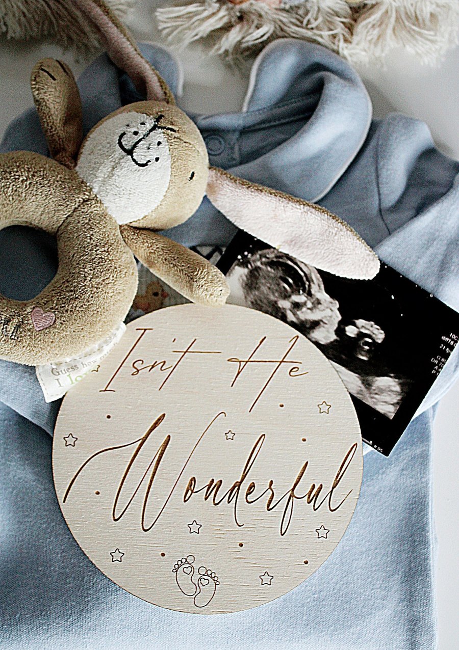Baby Announcement Plaque, Isn't She Lovely, Isn't He Wonderful, Baby Name Sign