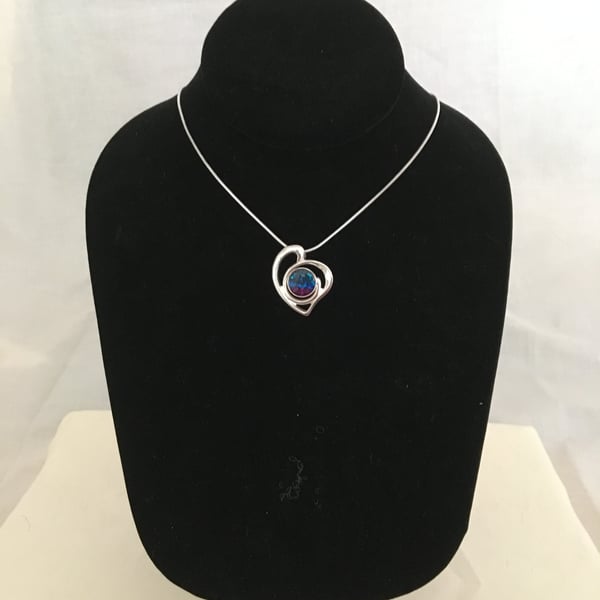 Handcrafted Tri-Coloured Heart Pendant