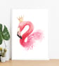 Flamingo wall print, Watercolour flamingo  wall art, flamingo decor - Image 6