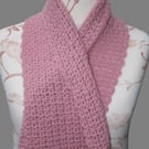 Pretty Crochet Sparkle Scarf (Rose Shade)