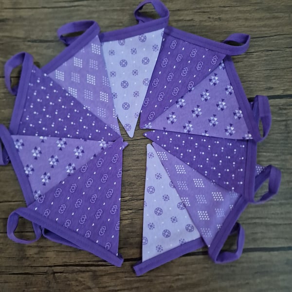 Purple Bunting Double sided fabric bunting 