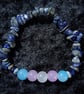 Trans Pride – Elastic Bracelet with Glass Beads and Lapis Lazuli Chip - Image 3