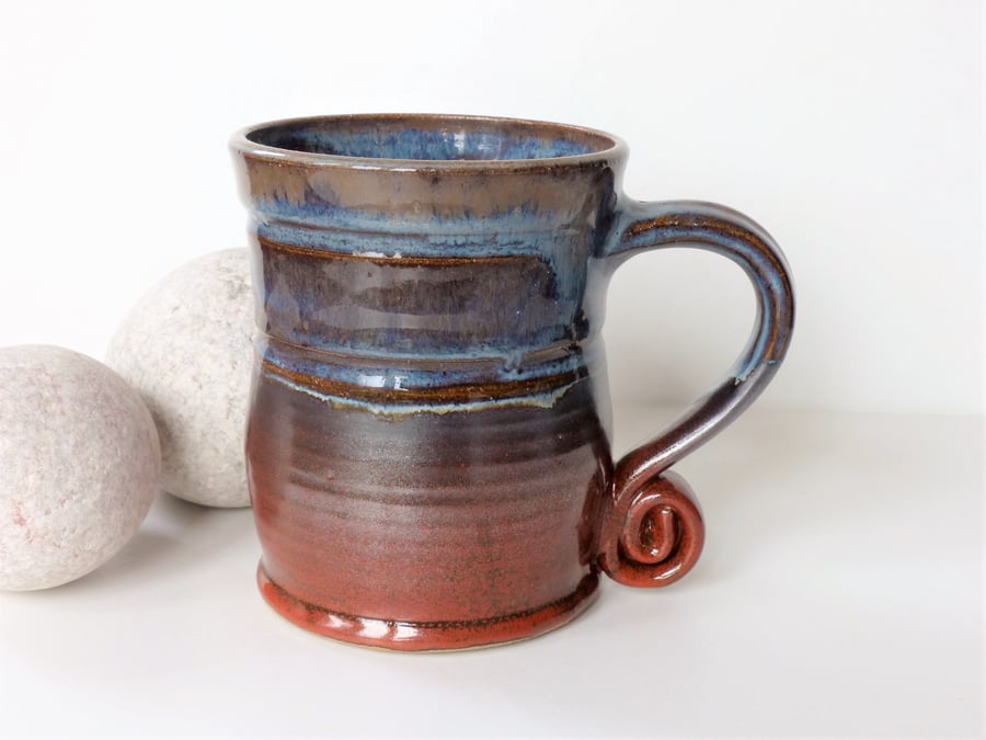 Landscape Mug - Bracken covered hills -Tea, Coffee, Ceramic Stoneware Pottery UK