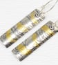 Keum boo earrings, shell earrings, medium size, long, razor shell, seaside