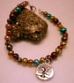 Multicoloured Freshwater Pearl,Tree of Life charm, Handmade  Goddess Bracelet - Image 1