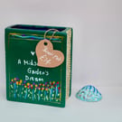 'A Midsummer Garden's Dream' Hand-Painted Ceramic Book Bud Vase - Pen Pot