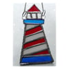 Lighthouse Suncatcher Stained Glass Handmade Red 001