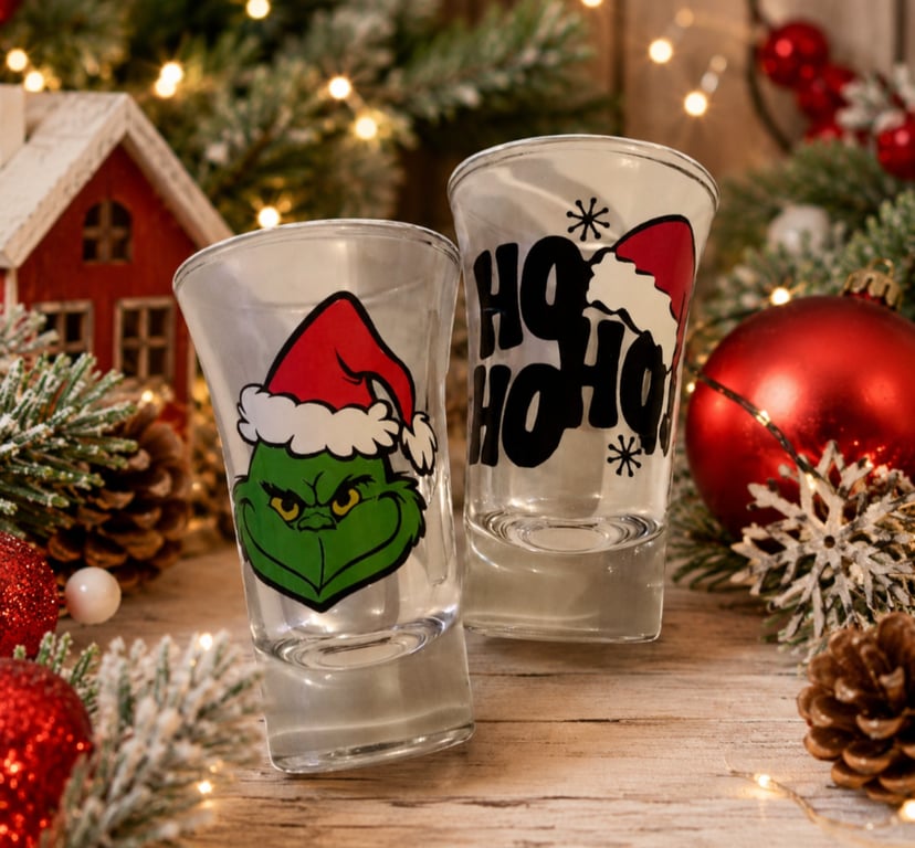 Christmas 60ml Shot Glasses – Festive Novelty Christmas Gift