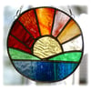 Sunrise Picture Stained Glass Suncatcher Handmade Sun Ring 012