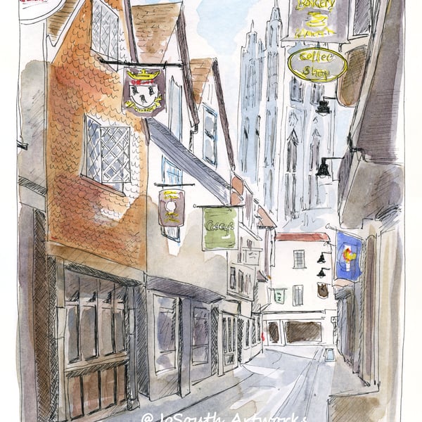 A Pint and Prayers! The City Arms, Canterbury - Limited Edition Art Print