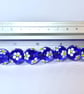 Handmade blue and white daisy patterned lamp work glass beads - Image 7