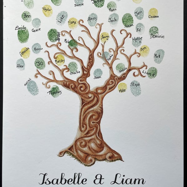 Celtic pattern guestbook tree - wood