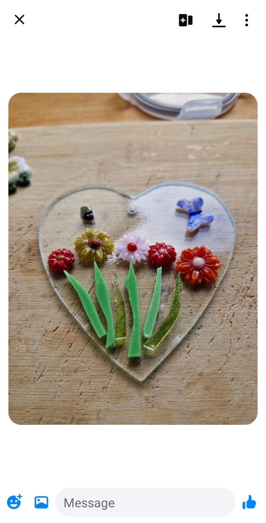 Fused glass heart that's a Suncatcher and can be used in many ways
