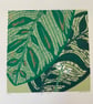 Prayer Plant - Original 3 Layer Reduction Lino Print