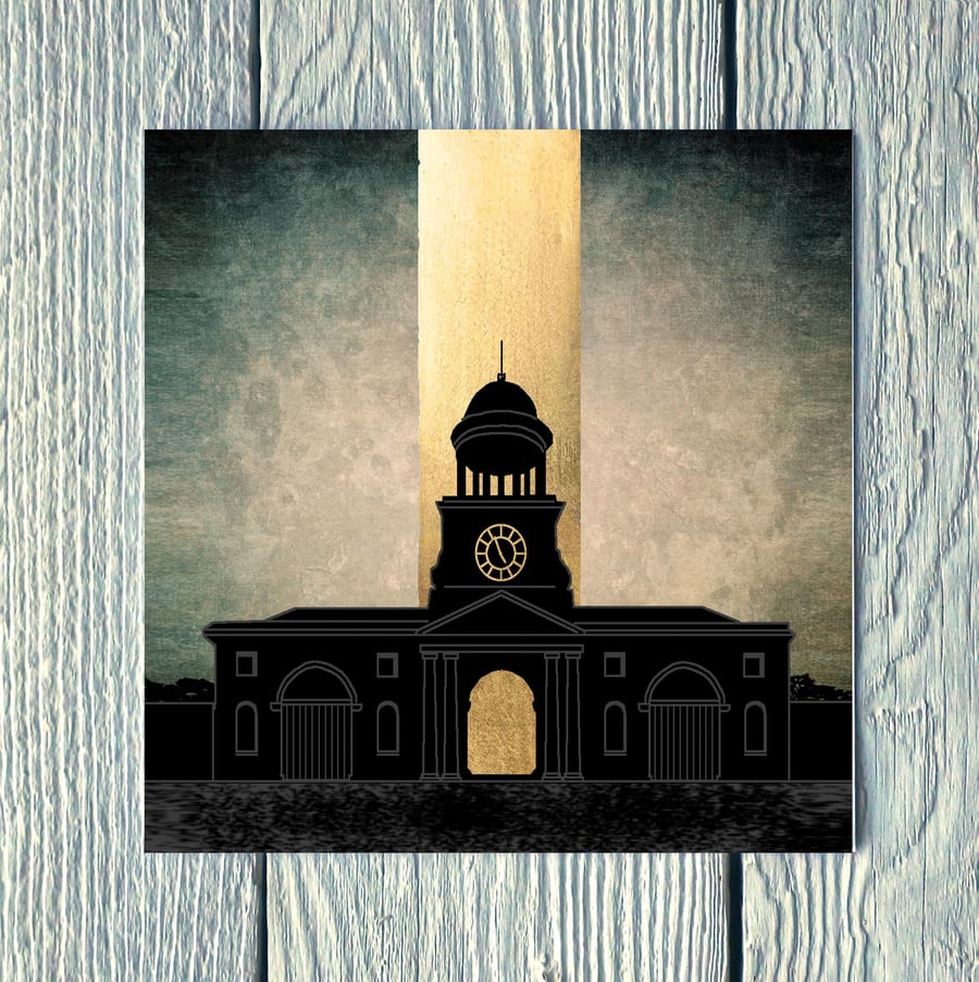 Wallington Hall Clock Tower, Greetings Card