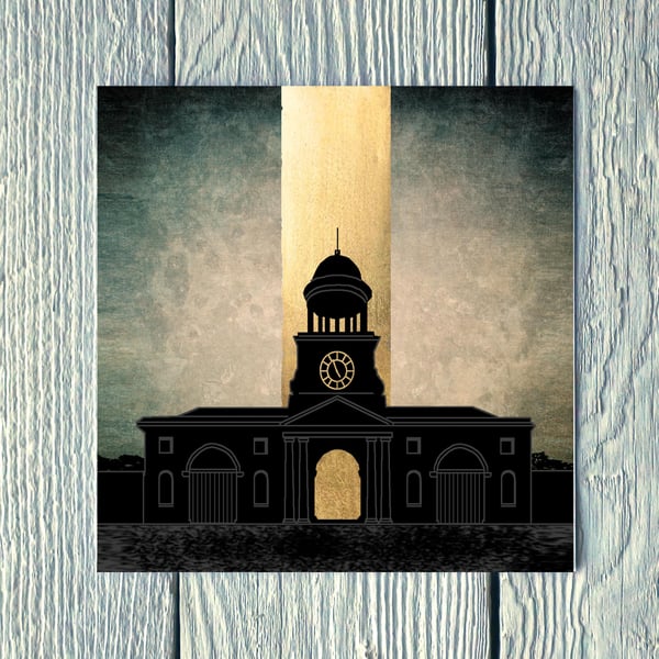 Wallington Hall Clock Tower, Greetings Card