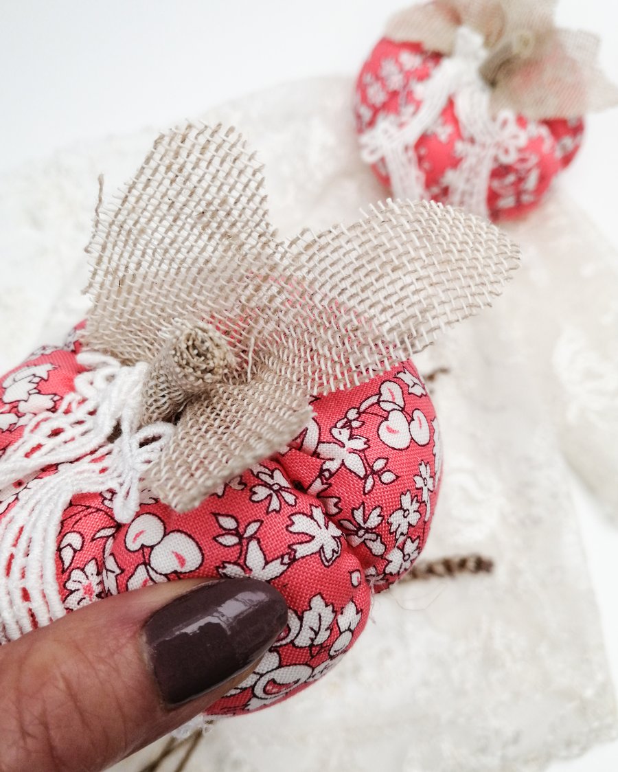 Handmade Liberty Fabric Pumpkin Decoration