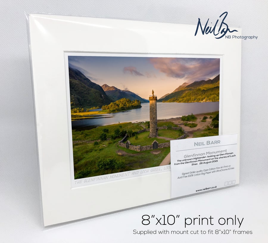 Loch Shiel & the Glenfinnan Monument, Lochaber - A5 (10" x 8") Unframed Print