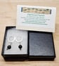 Black onyx huggie hoop earrings. Reiki jewelry uk. December birthstone - Image 5