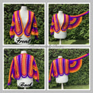 Bright crocheted butterfly cardigan