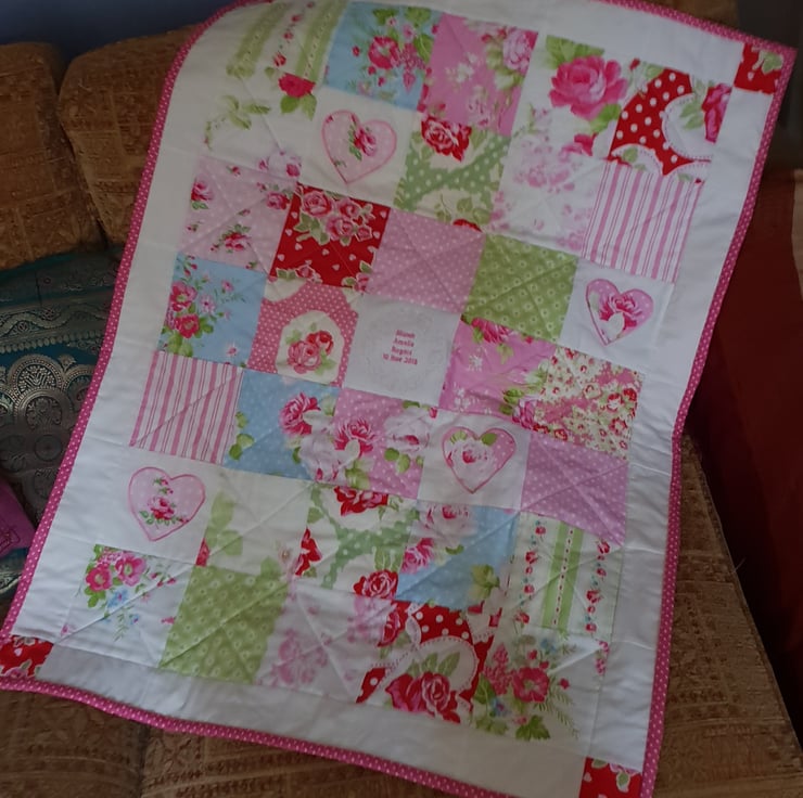 Personalised cot quilt on sale