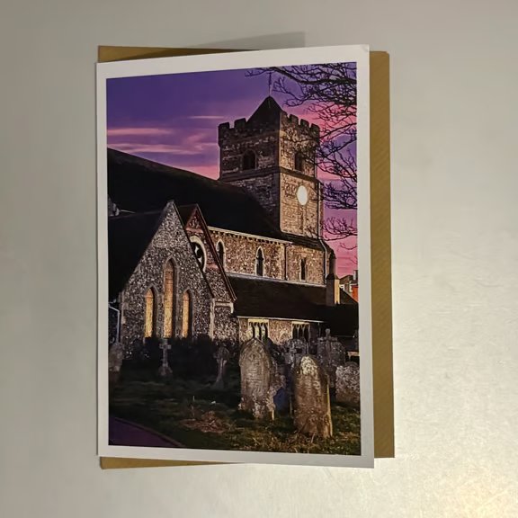 St Leonards Sunset A5 Greeting Card 