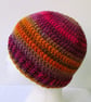 Autumn colours crochet beanie hat for an adult
