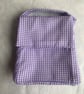 Purple and White Gingham Handmade Insulated Lunch bag  - Image 5