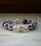 PURPLE, LILAC, GREY AND SILVER  BRACELET.  809 - Image 2
